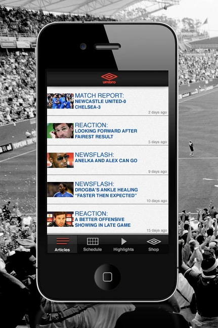 Umbro mobile news