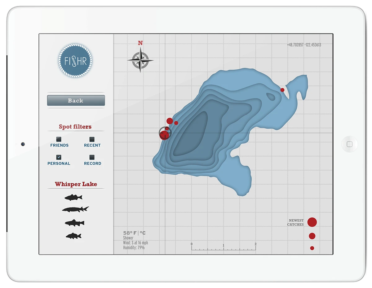 Fishr — lake map